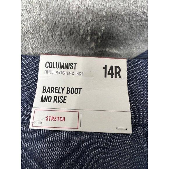 New Express Women's 14 Blue Columnist Barely Boot Mid Rise Stretch Pants Slacks - Picture 3 of 6